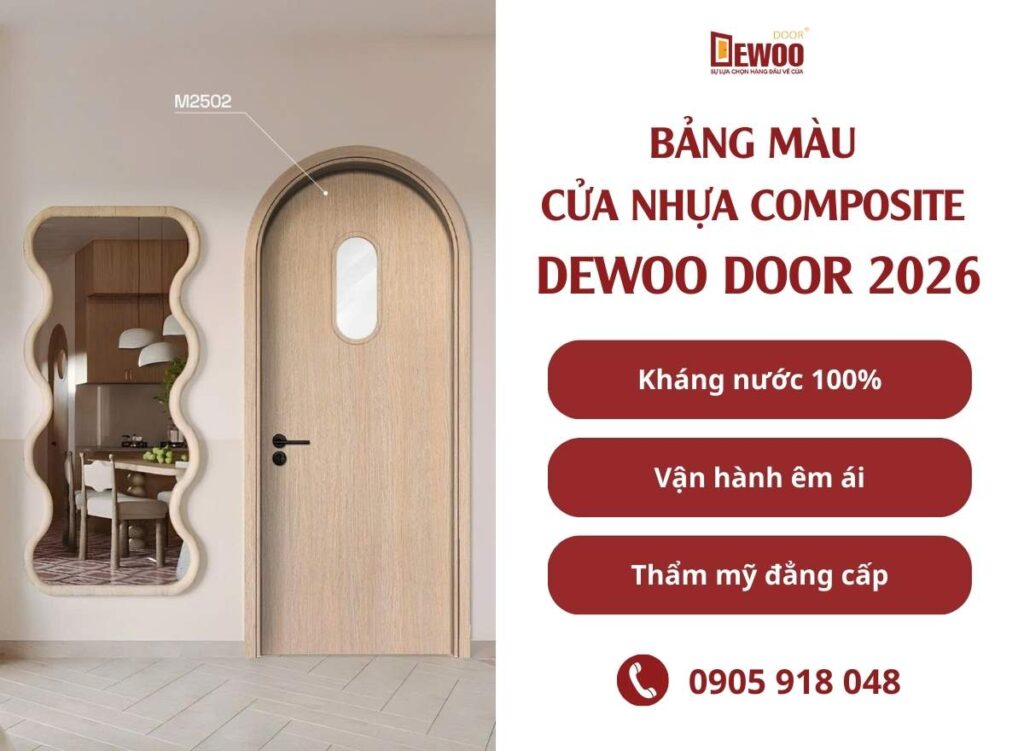 Bảng màu cửa nhựa composite DEWOO DOOR 2026